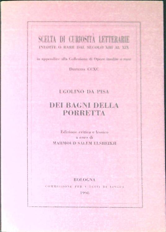 Dei bagni della Porretta - copertina