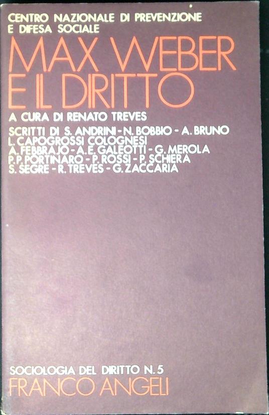 Max Weber e il diritto - copertina