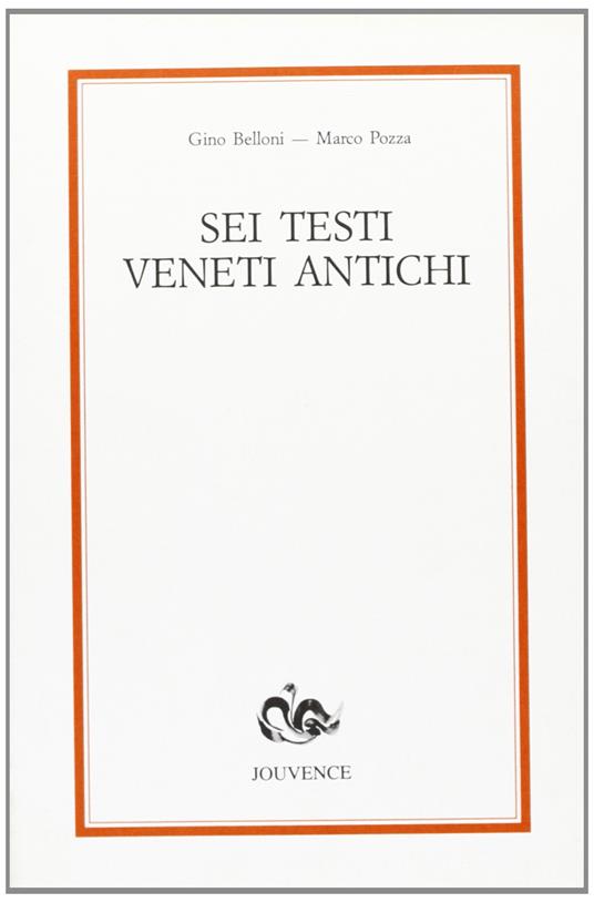 Sei testi veneti antichi - copertina