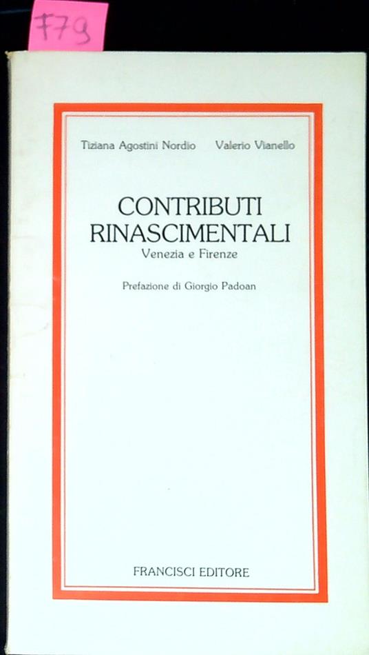 Contributi rinascimentali : Venezia e Firenze - copertina