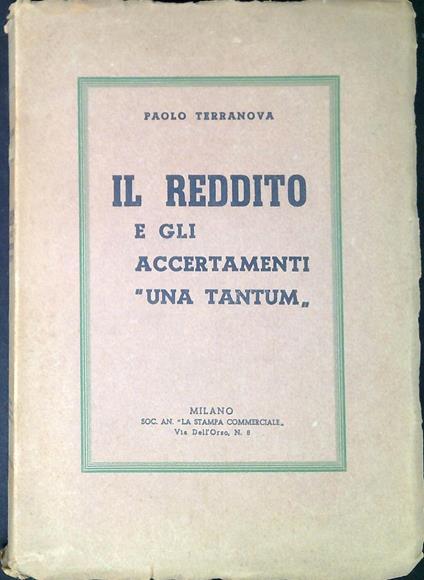 Il reddito e gli accertamenti Una Tantum - copertina