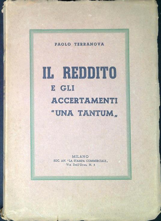 Il reddito e gli accertamenti Una Tantum - copertina