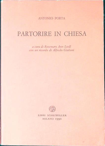 Partorire in chiesa - copertina