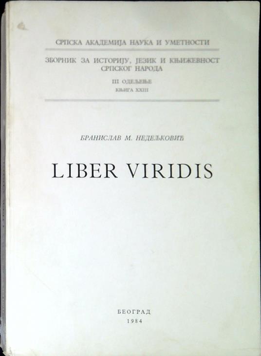 Liber viridis - copertina