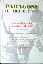 Paragone Letteratura 33 34 35 Il critico Debenedetti e lo scrittore Mussolini