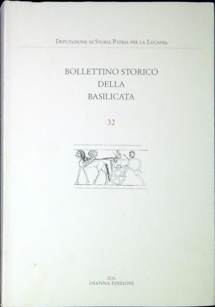 Bollettino storico della Basilicata Nuova serie n.32 2016 - copertina