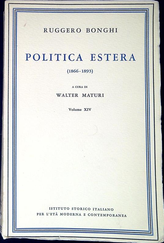 Politica estera : 1866-1893 - copertina