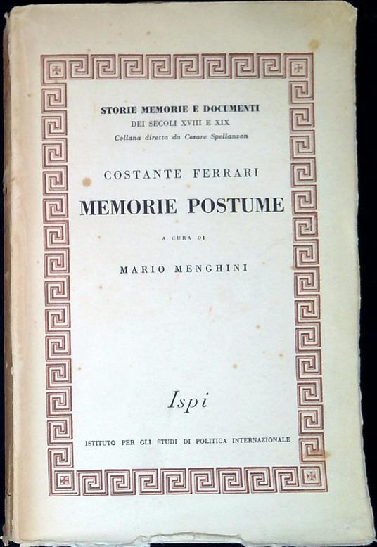 Memorie postume - copertina