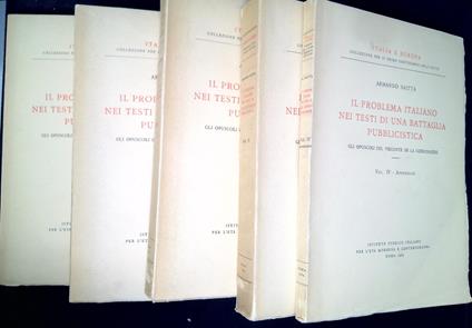 Il problema italiano nei testi di una battaglia pubblicistica : gli opuscoli del visconte de la Gueronniere. Cinque volumi, opera completa - copertina
