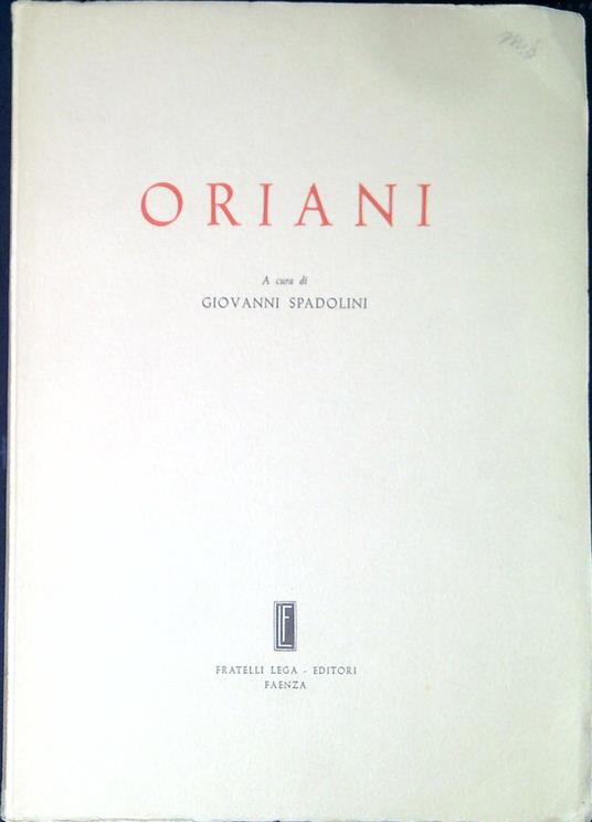 Oriani - copertina