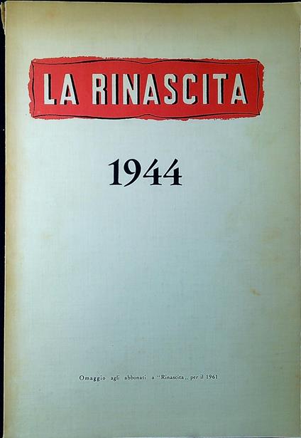 La rinascita : 1944 - copertina