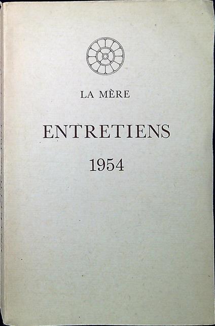 La mère. Entretiens 1954 - Aurobindo (sri) - copertina