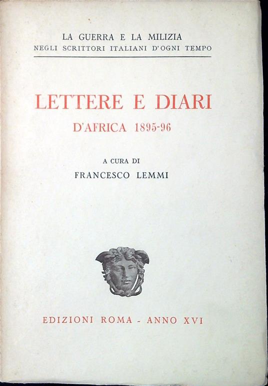 Lettere e diari d'Africa, 1895-96 - Francesco Lemmi - copertina