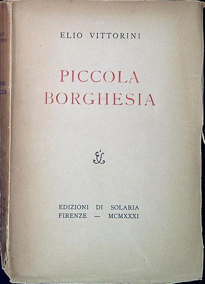 Piccola borghesia - Elio Vittorini - copertina