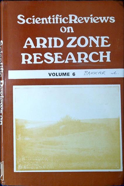 Scientific Reviews On Arid Zone Research Vol. 6 - copertina