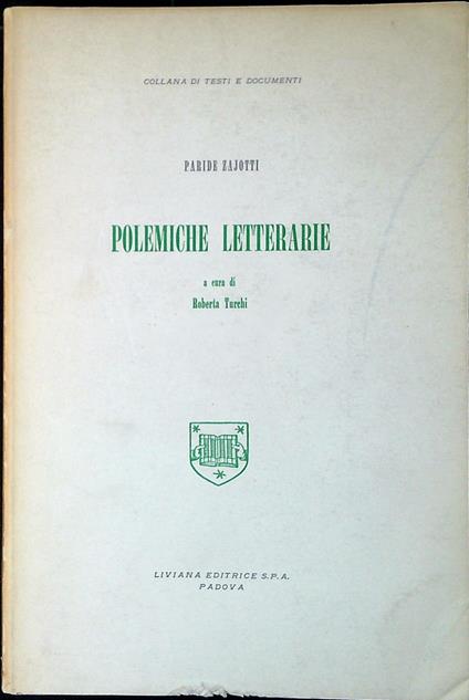 Polemiche letterarie - copertina