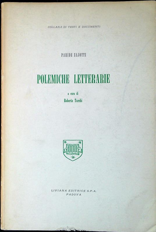 Polemiche letterarie - copertina