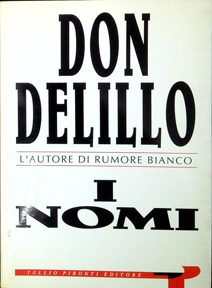 I nomi - Don DeLillo - copertina
