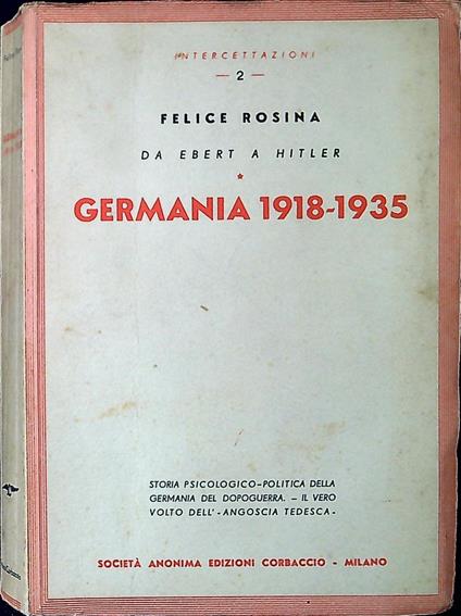 Germania 1918-1935 : da Ebert a Hitler - copertina