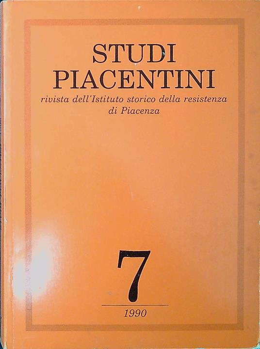 Studi piacentini n.7 1990: rivista dell'Istituto storico della Resistenza di Piacenza - copertina