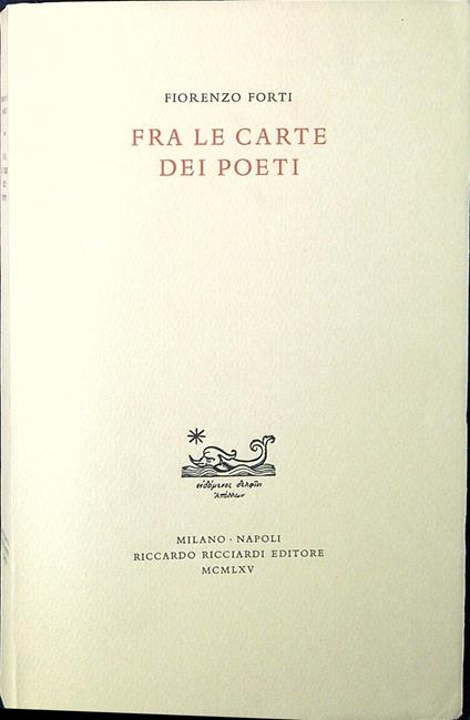 Fra le carte dei poeti - copertina