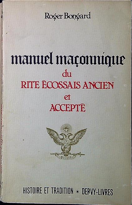 Manuel maçonnique du rite écossais ancien et accepté - copertina