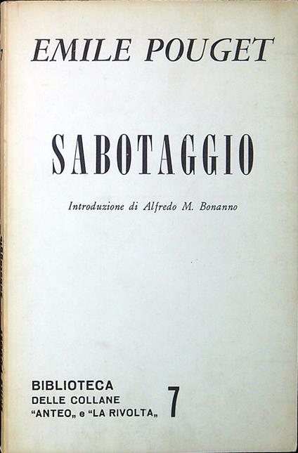 Sabotaggio - copertina