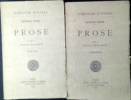 Prose. Due volumi - copertina