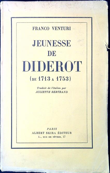 Jeunesse de Diderot - copertina
