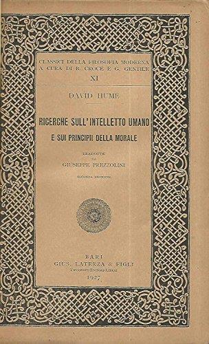 Ricerche sull'intelletto umano e sui principii della morale - David Hume - copertina