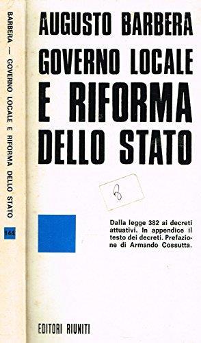Governo Locale E Riforma Dello Stato - Augusto Barbera - copertina