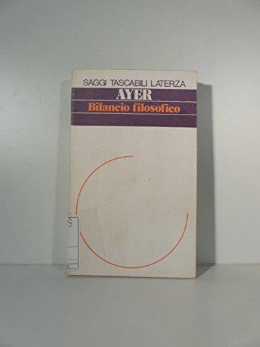 Bilancio filosofico - Alfred Ayer - copertina