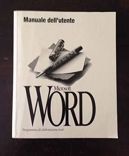 Manuale dell'utente Microsoft Word programma di elaborazione testi Versione 6.0 - copertina