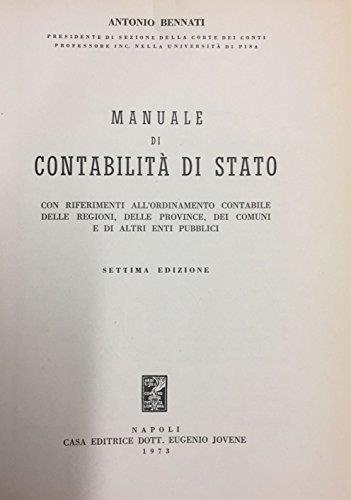 Manuale di contabilità di Stato. VII edizione - Antonio Bennati - copertina