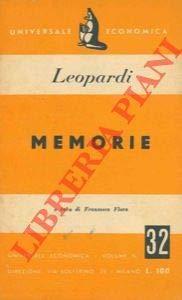Memorie - Giacomo Leopardi - copertina