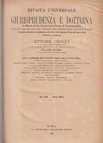 Rivista universale di giurisprudenza e dottrina In materia civile, commerciale, penale ed amministrativa.Vol.XIV- Anno 1900