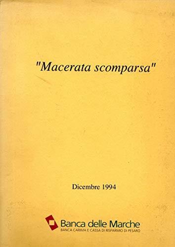 Macerata scomparsa - Goffredo Binni - copertina