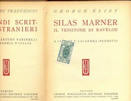 Silas Marner il tessitore di raveloe - George Eliot - copertina