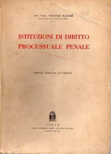 Istituzioni di Diritto Processuale Penale VII edizione - copertina