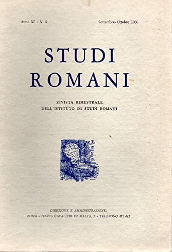 Studi Romani rivista bimestrali - Anno XI n. 5 Sett/ott 1963 - copertina