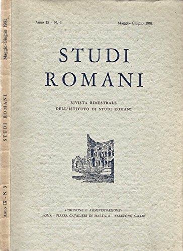 Studi Romani Anno IX - N. 3. Rivista bimestrale dell' istituto di studi romani - copertina
