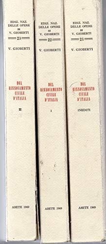 Del Rinnovamento civile d'Italia I° e II° volume + III° volume ( Inediti ) - Vincenzo Gioberti - copertina