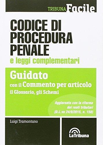 Codice di procedura penale e leggi complementari. Guidato con il commento per articolo, il glossario, gli schemi - copertina