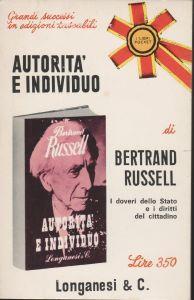 Autorita' e individuo i doveri dello stato e i diritti del cittadino - Bertrand Russell - copertina