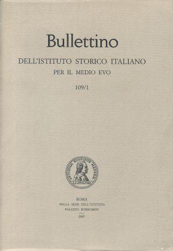 Bullettino dell'Istituto Storico Italiano per il Medio Evo 109/1 - copertina