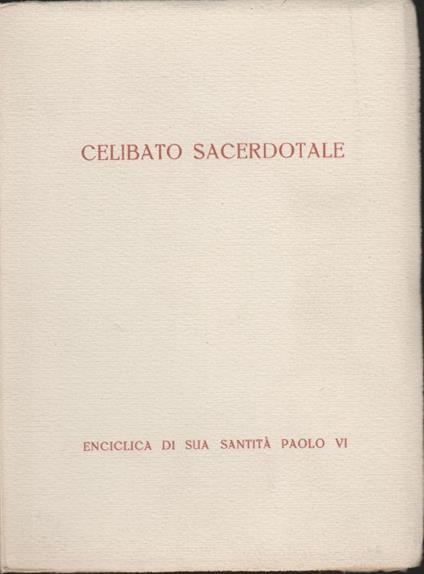 Celibato Sacerdotale - Paolo VI - copertina