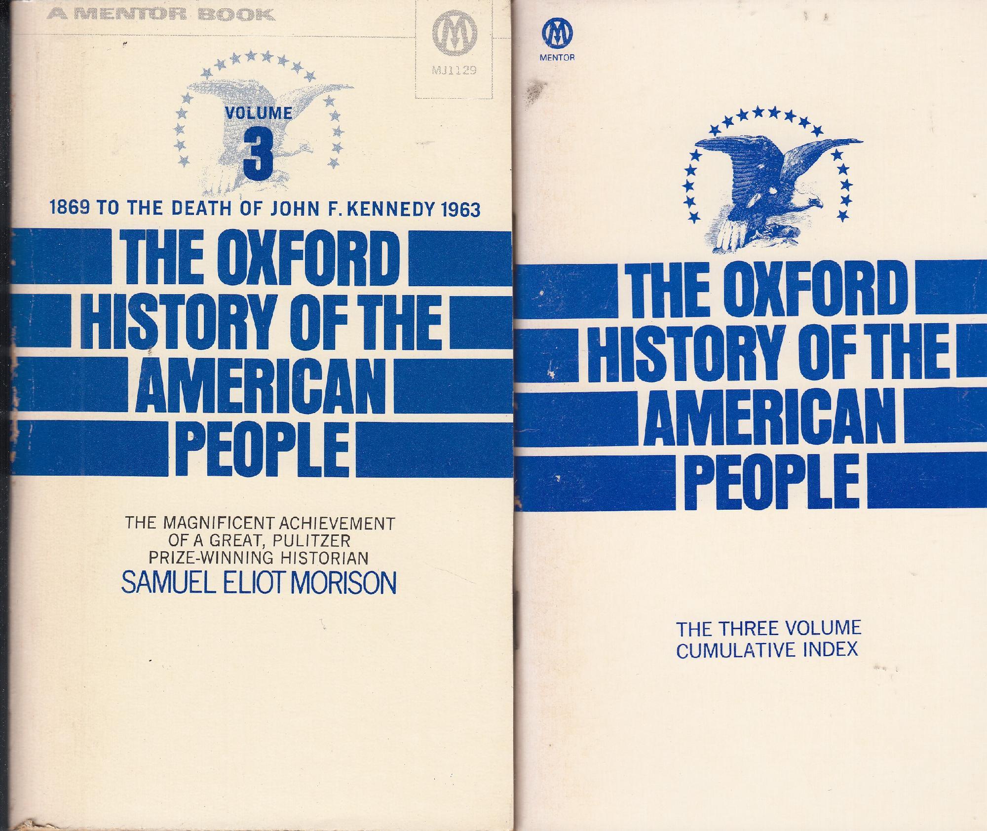 The Oxford History of the American people. Volume 1-2-3- index