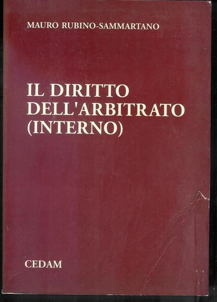 Il diritto dell'arbitrato interno - copertina