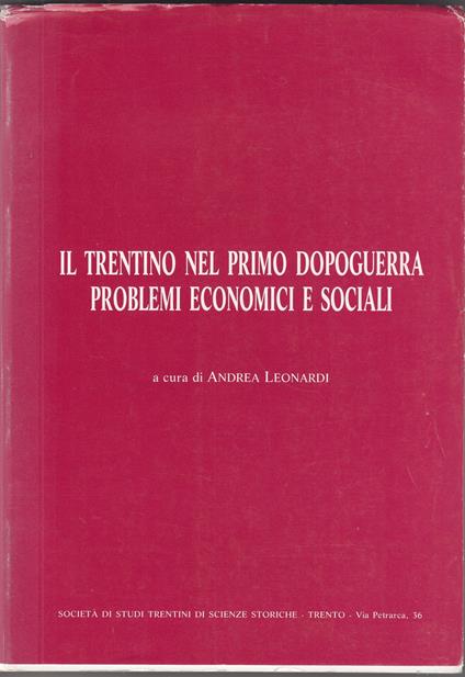Il Trentino nel primo dopoguerra: problemi economici e sociali - copertina