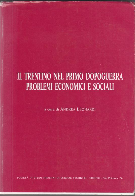 Il Trentino nel primo dopoguerra: problemi economici e sociali - copertina